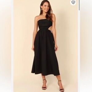 Petal and Pup Black Pamela Strapless and Open Back Dress Size Large
